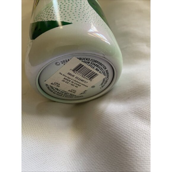 Starbucks 20 Oz Mermaid Water Bottle Double Wall Stainless Steel White & Green - Picture 6 of 7